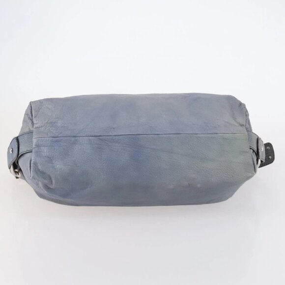 GUCCI Bamboo Tote Bag Leather Blue Auth - Picture 10 of 16